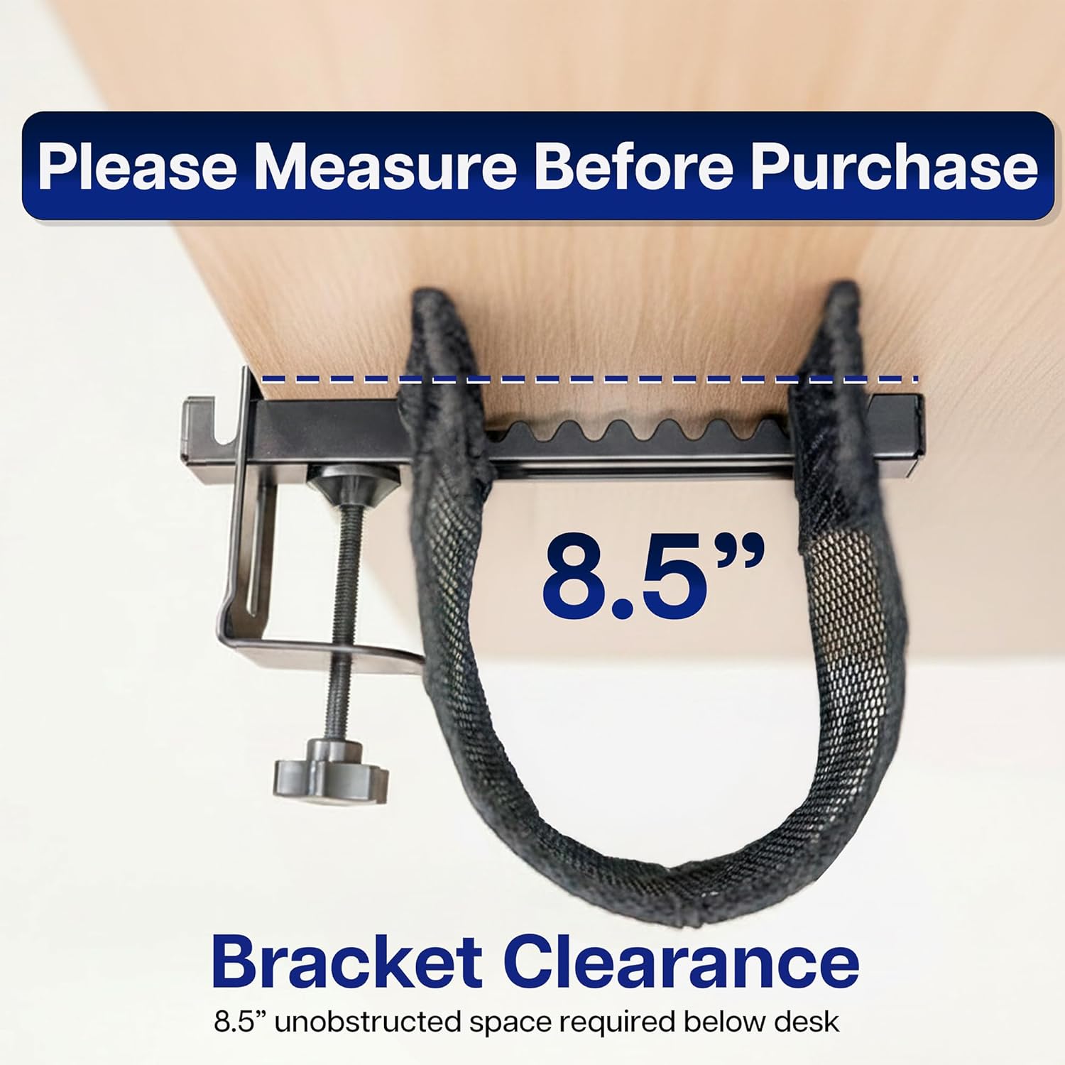 Under Desk Cable Management Net 91cm Clamp On Wire Organizer VIVO DESK-AC36MH