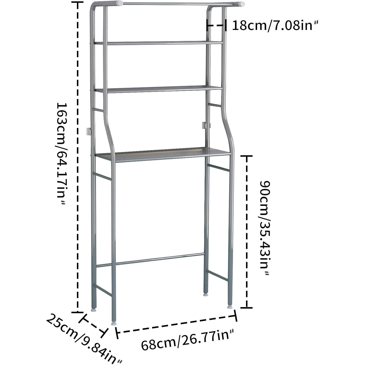 MOYIPIN 3-Tier Drum Storage Rack, Space-Saving Bathroom Organizer, Silver