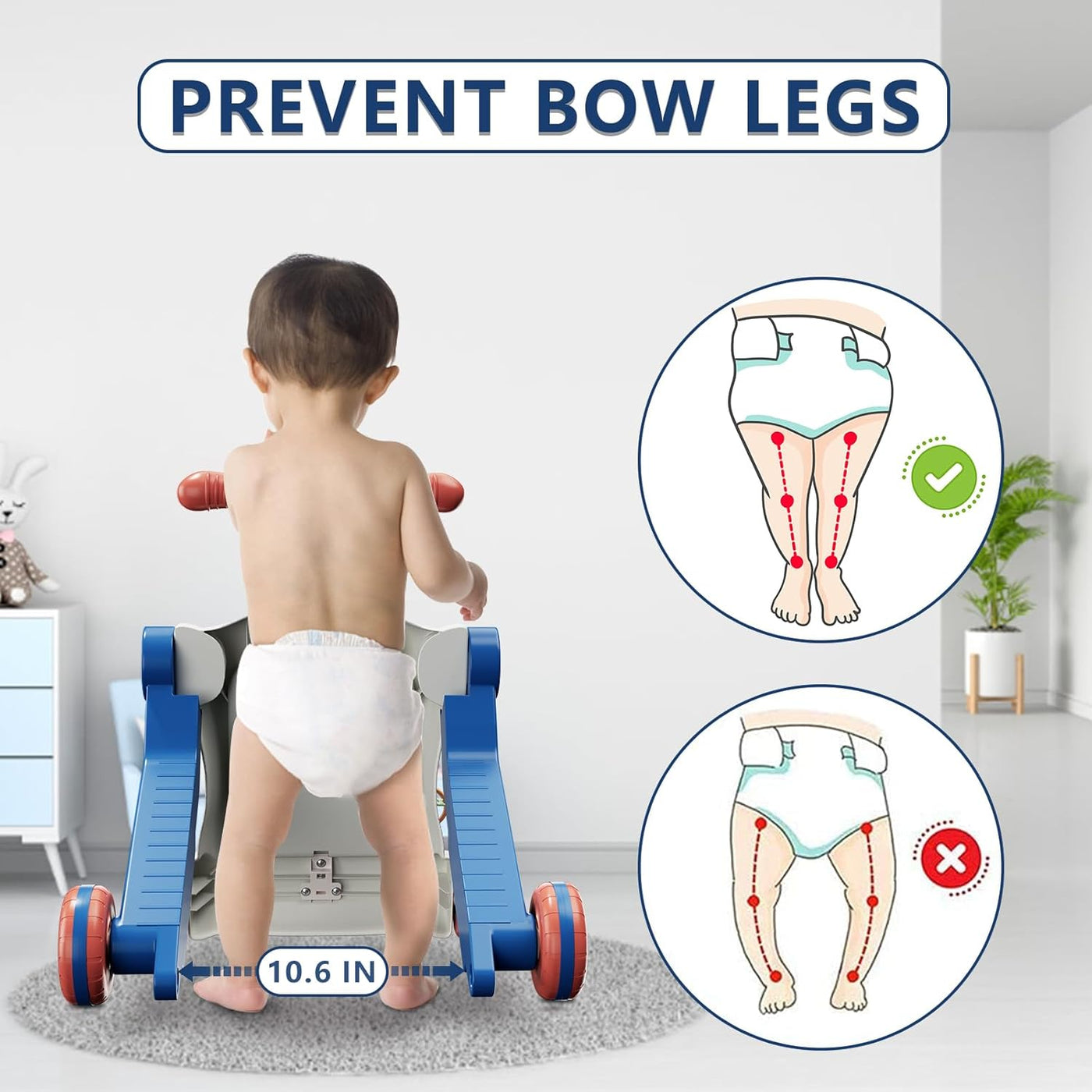 Baby Walker 5 in 1 Activity Push Walker Sit to Stand with Music HYES