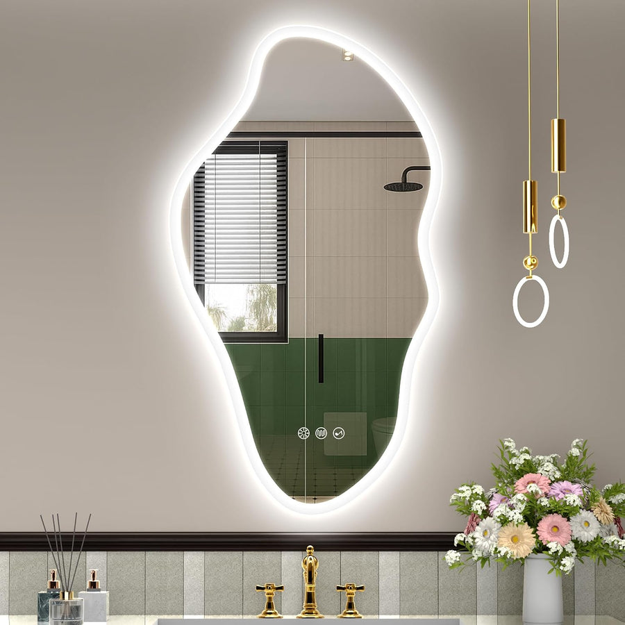Irregular LED Bathroom Mirror 90 x 50cm Bluetooth Anti-Fog STARLEAD