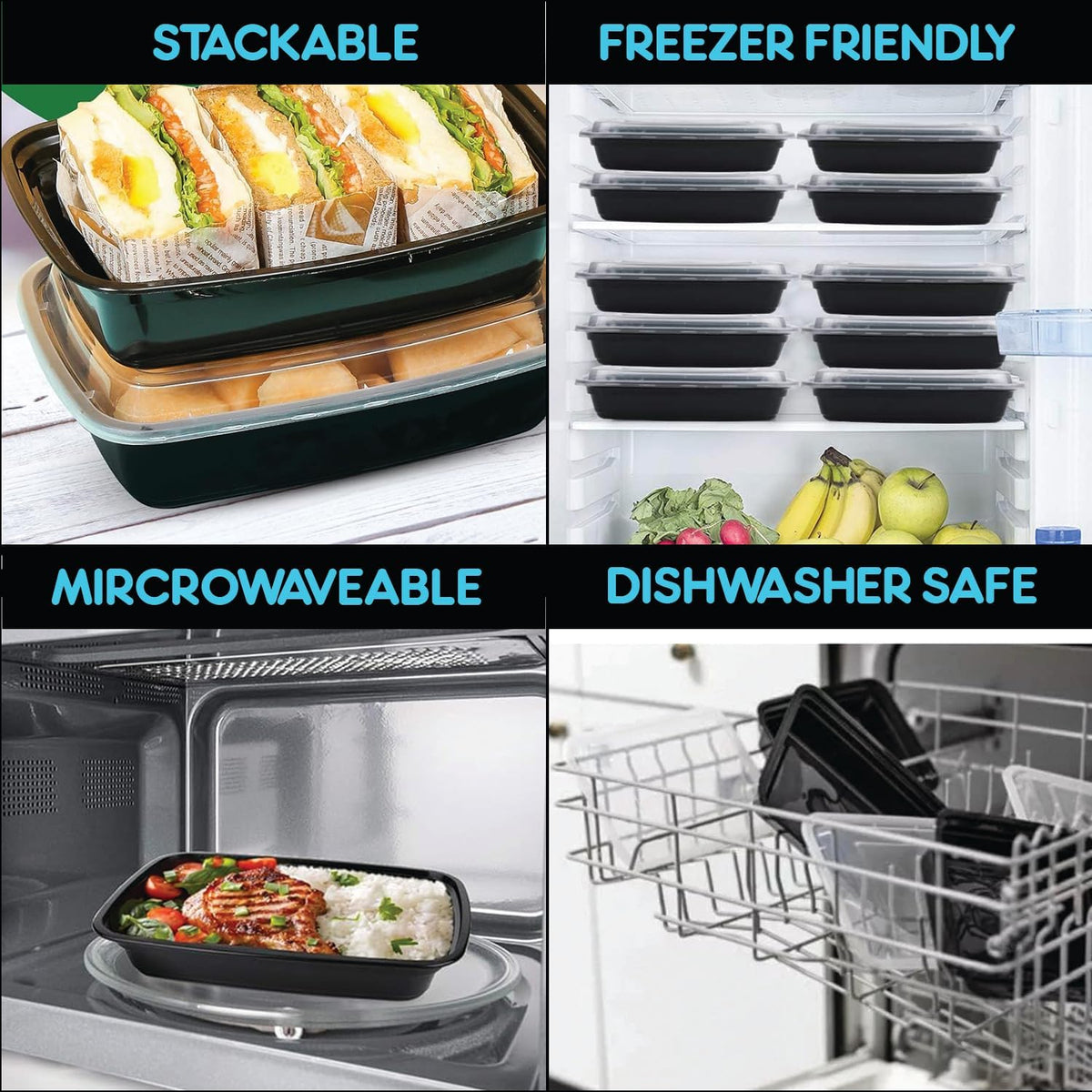 96 Pack Meal Prep Containers Reusable, BPA Free Food Prep Containers with Lids