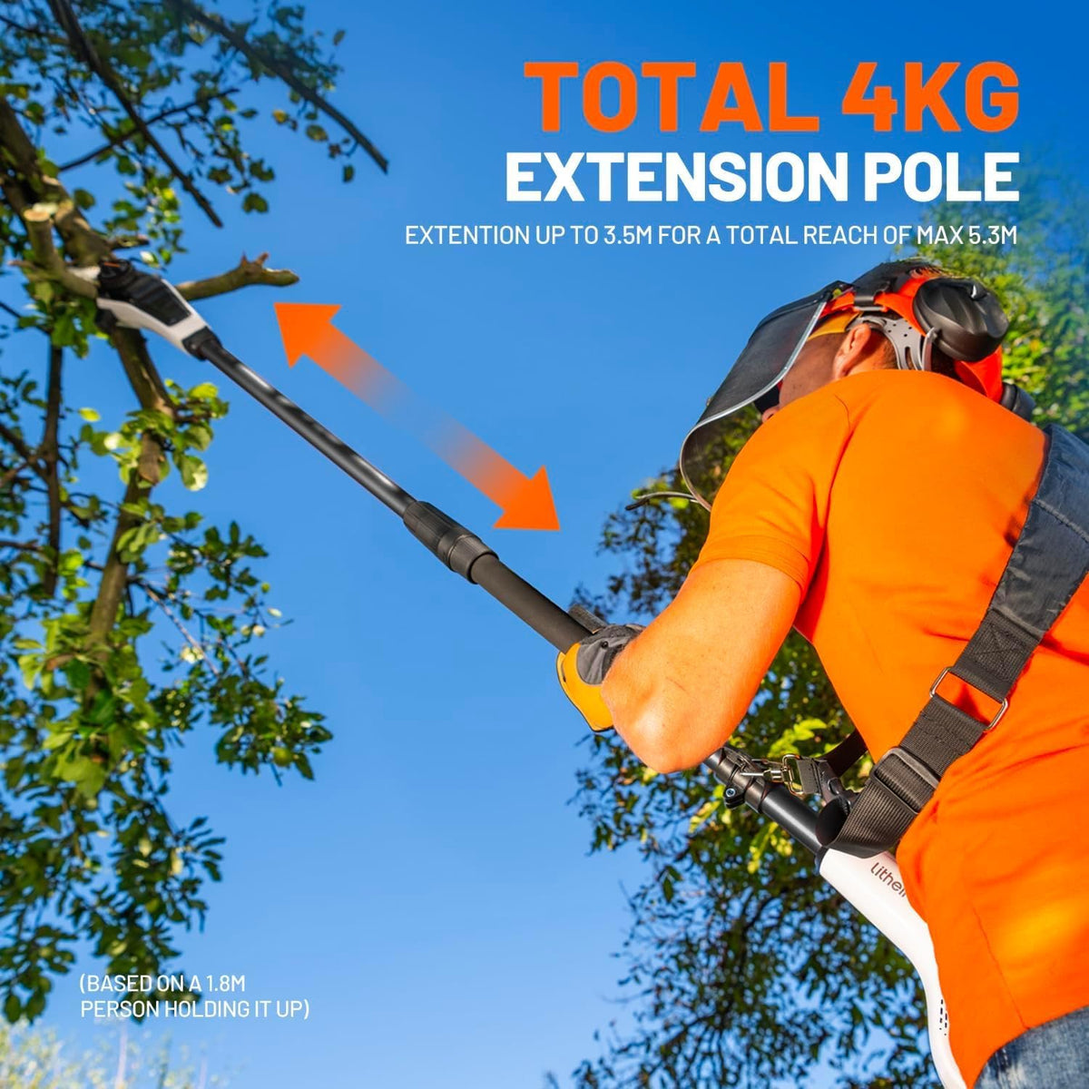 Cordless Pole Saw 20V 20cm 8m/s 10000mAh Battery Tree Pruner Litheli Chainsaw Kit