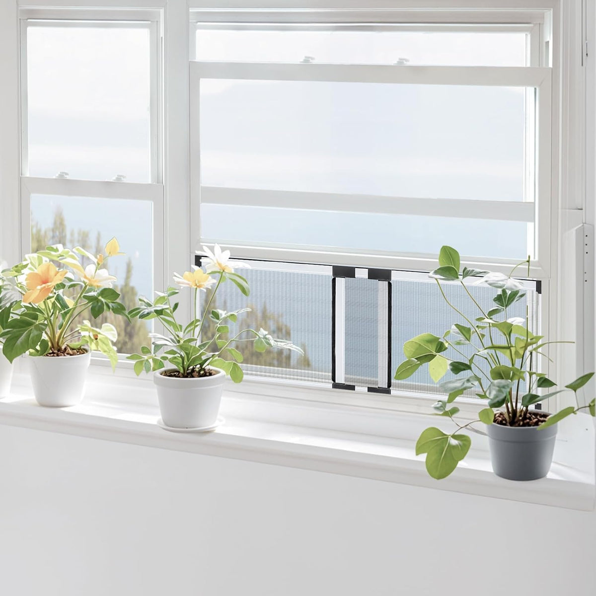 Adjustable Window Screen 40x55-102cm Sliding Aluminum Anti Mosquito Mesh FLYZZZ