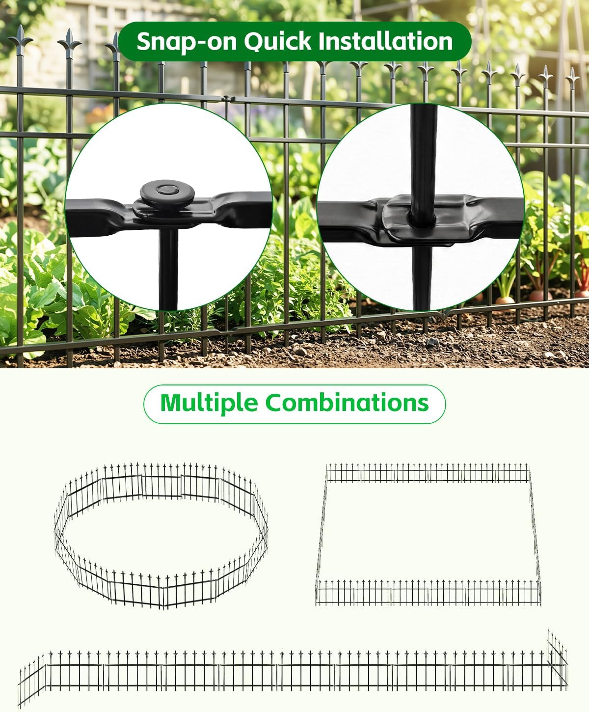 Garden Fence Border 30cm 5 Pack 2m Decorative Landscape Edging ARIFARO Panels