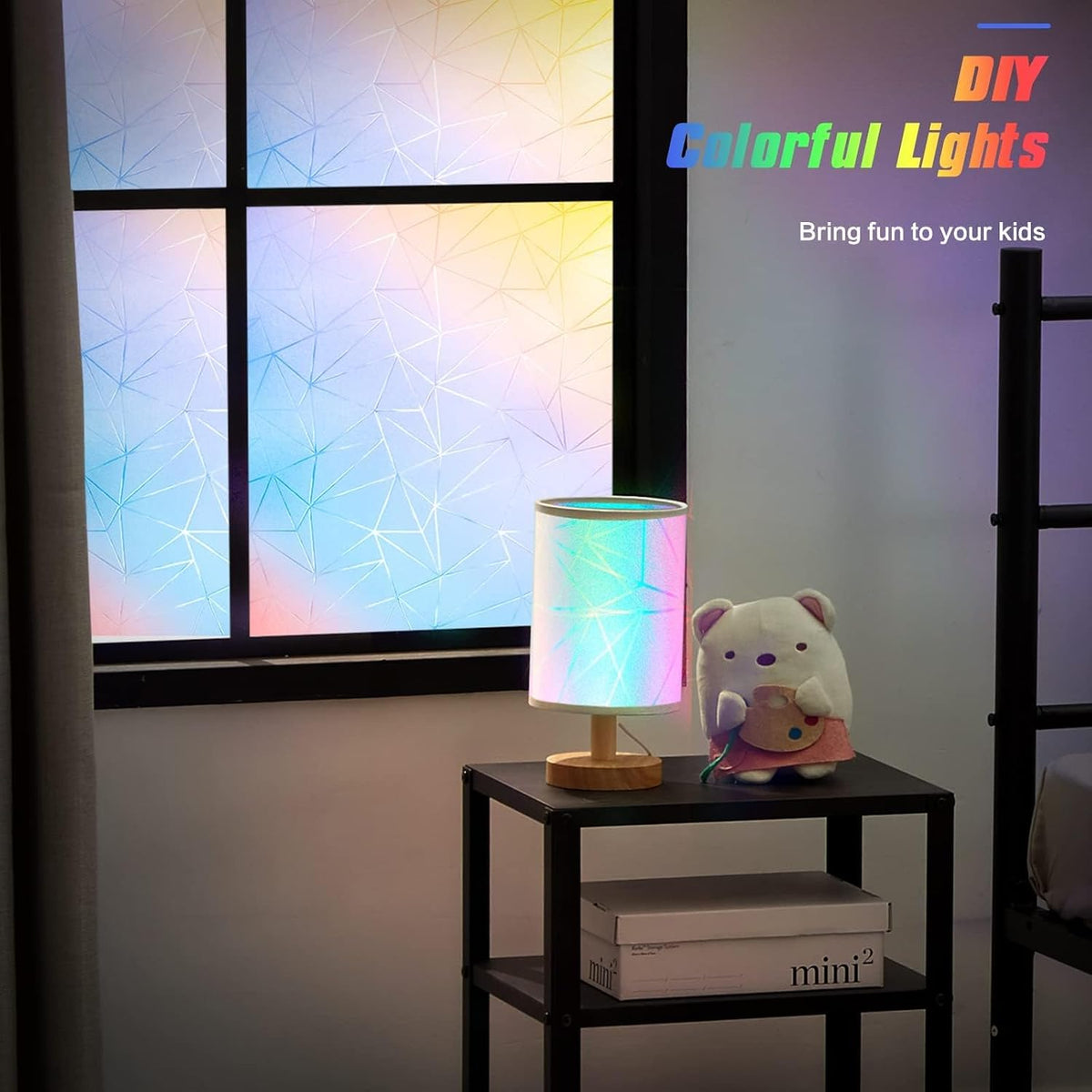 Rainbow Window Film 90x200cm Frosted Privacy Stained Glass Anti UV Beautysaid