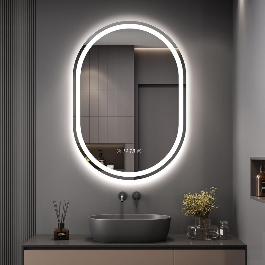 Dripex 500x700mm Oval LED Bathroom Mirror, Backlit, Anti-Fog, Dimmable, IP44 - Massive Discounts