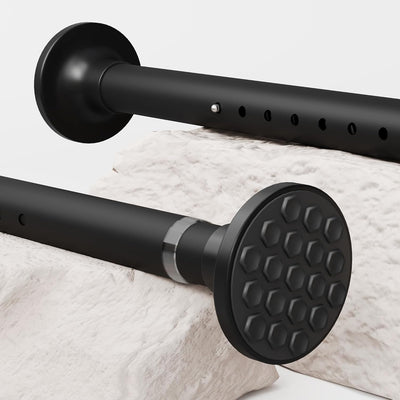 Black Shower Curtain Pole 160-310cm Extendable Stainless Steel 32mm Rail