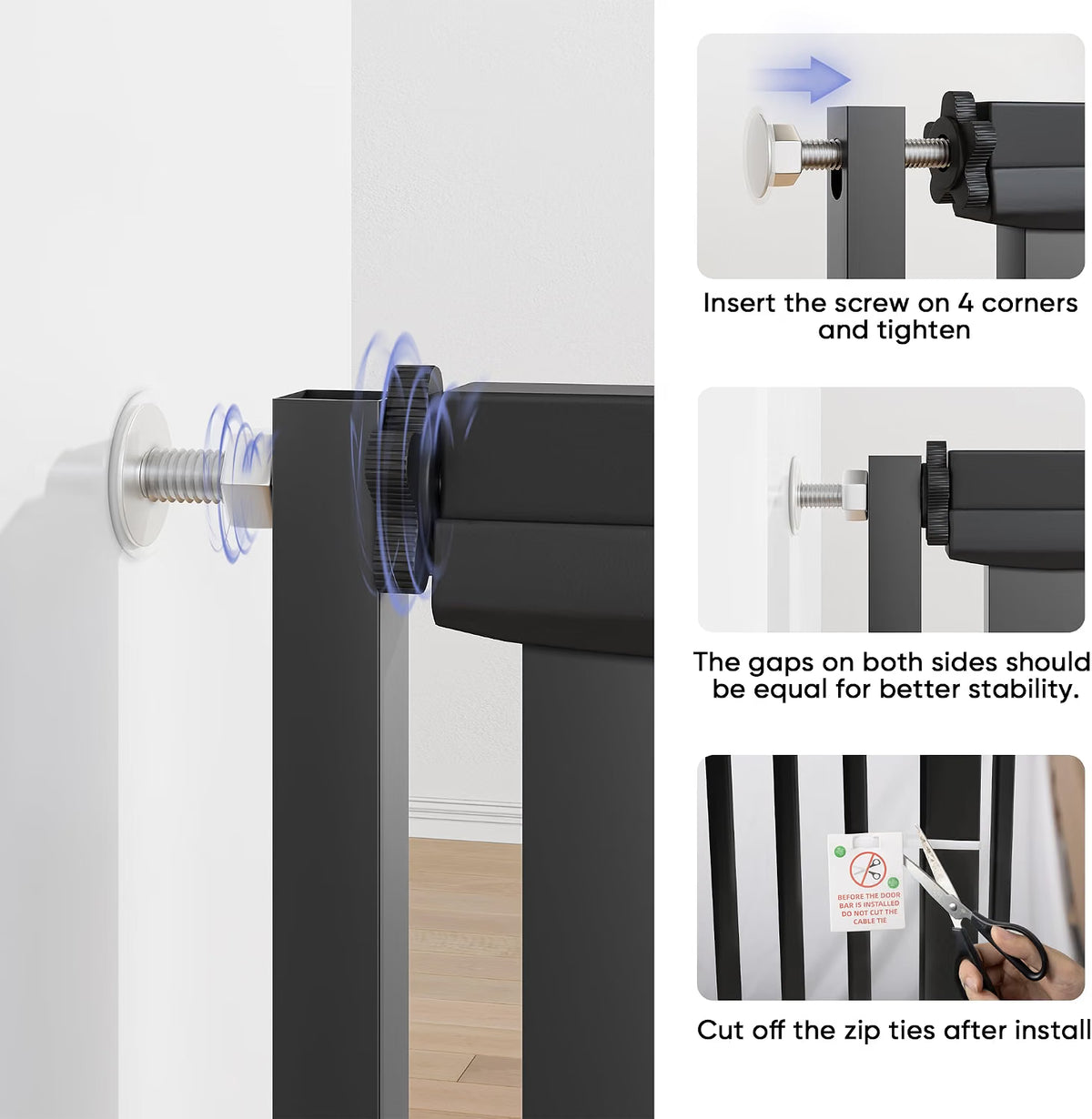 Extra Tall Pet Gate 130cm Auto Close Dog Safety Barrier 78-85cm Doors Stairs Gate