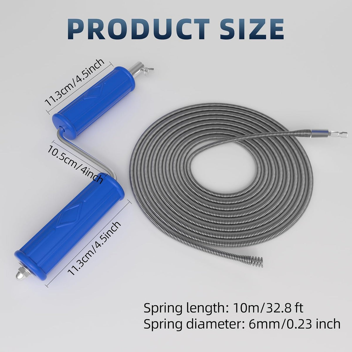 Drain Unblocker 10m x 6mm Flexible Drain Snake Manual Electric Plumbing Auger