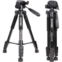 Camera Tripod 55 Inch Aluminium Lightweight Portable 3 Way Pan Head Zomei Q111