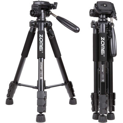 Camera Tripod 55 Inch Aluminium Lightweight Portable 3 Way Pan Head Zomei Q111
