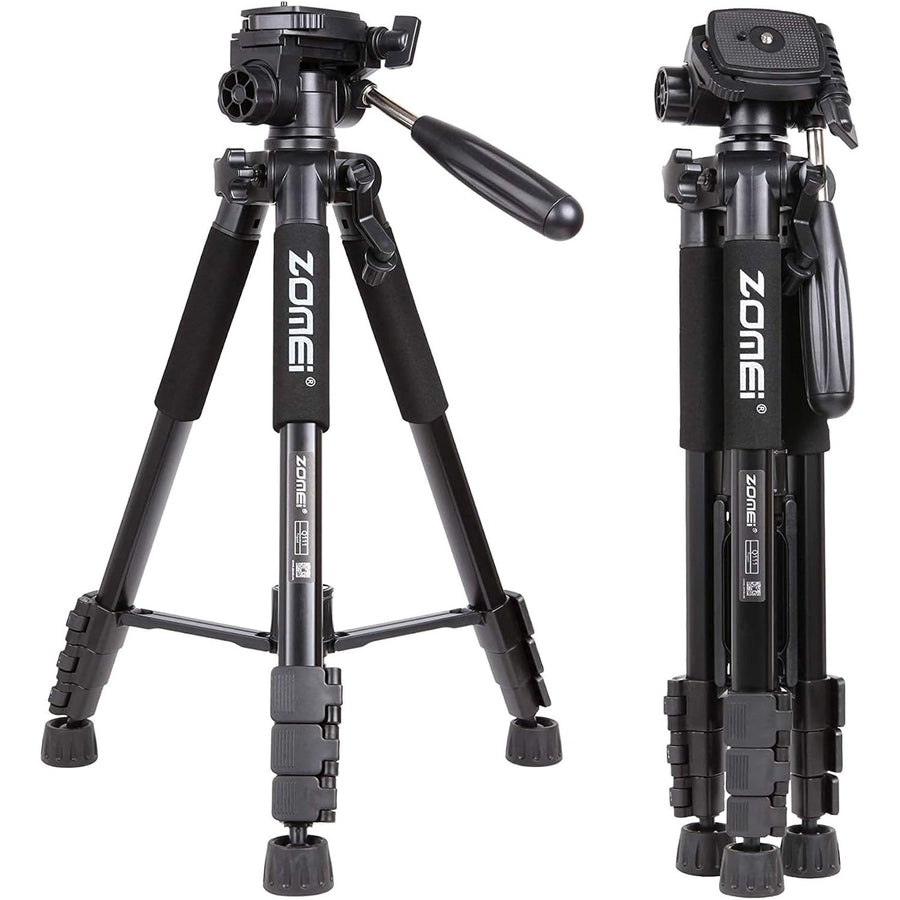 Camera Tripod 55 Inch Aluminium Lightweight Portable 3 Way Pan Head Zomei Q111
