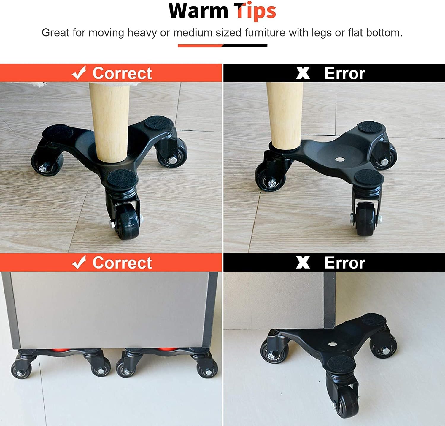 Furniture Mover Dolly 6 Inch Steel Tri Dolly 3 Wheel Heavy Duty Ronlap Lifter