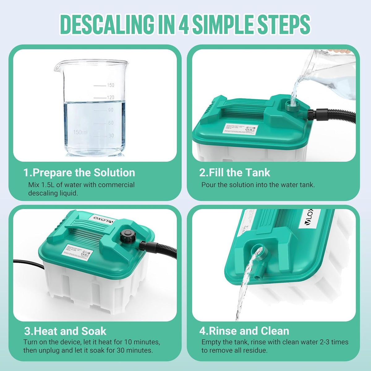 Wallpaper Steamer Stripper 2300W 4.5L 70 Min Steam Remover Scraper VLOXO