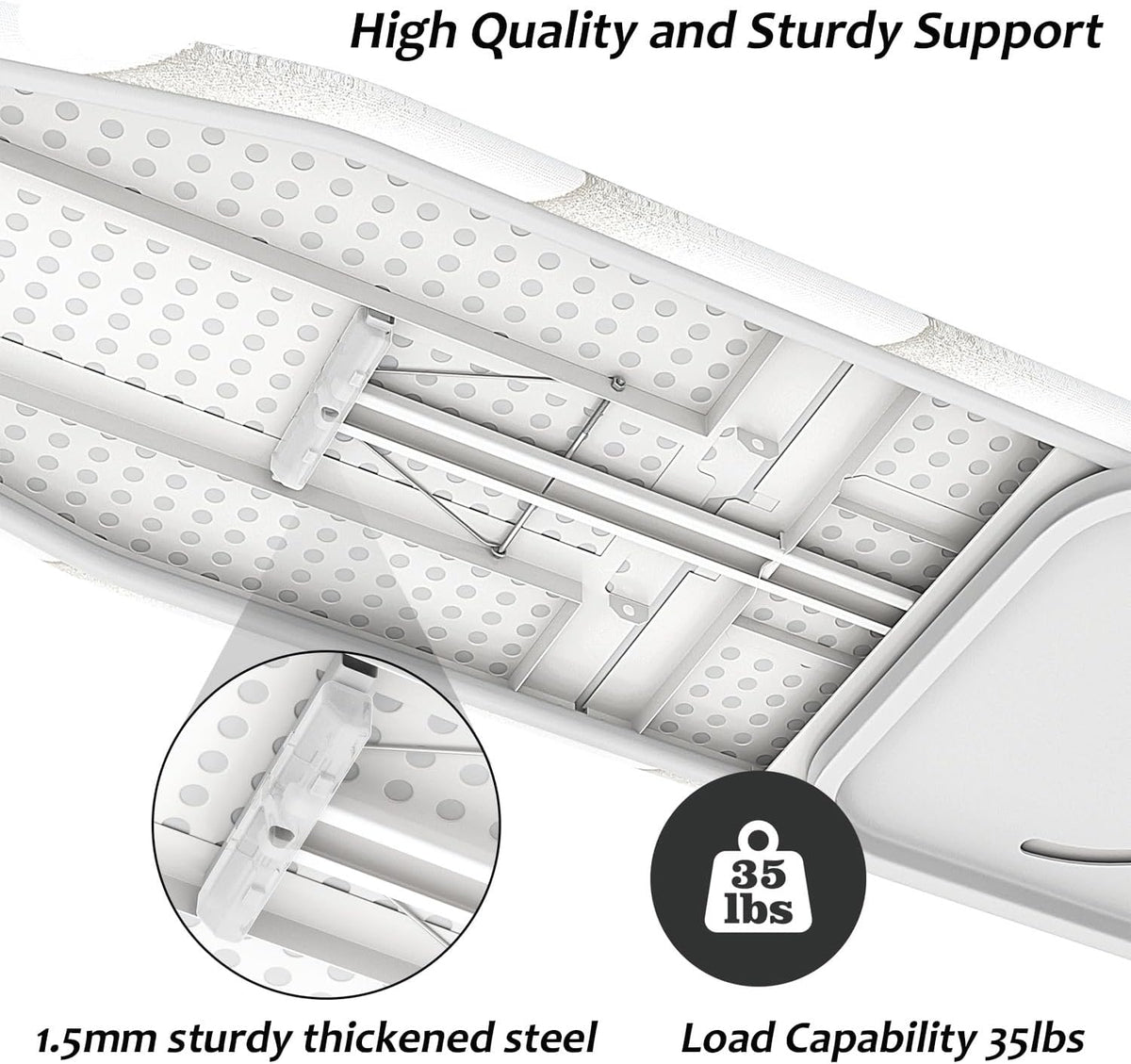 Wall Mounted Ironing Board 95x33cm Foldable 180 Degree Rotating Space Saving