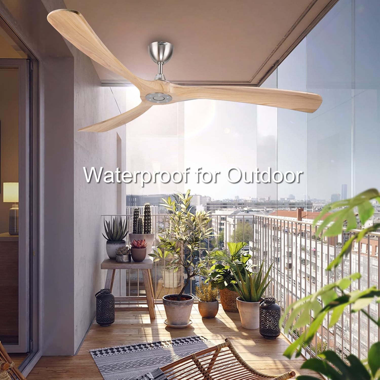 Ovlaim 183cm Smart WiFi Ceiling Fan, Alexa/Google/App Control, DC Motor 3 Blades