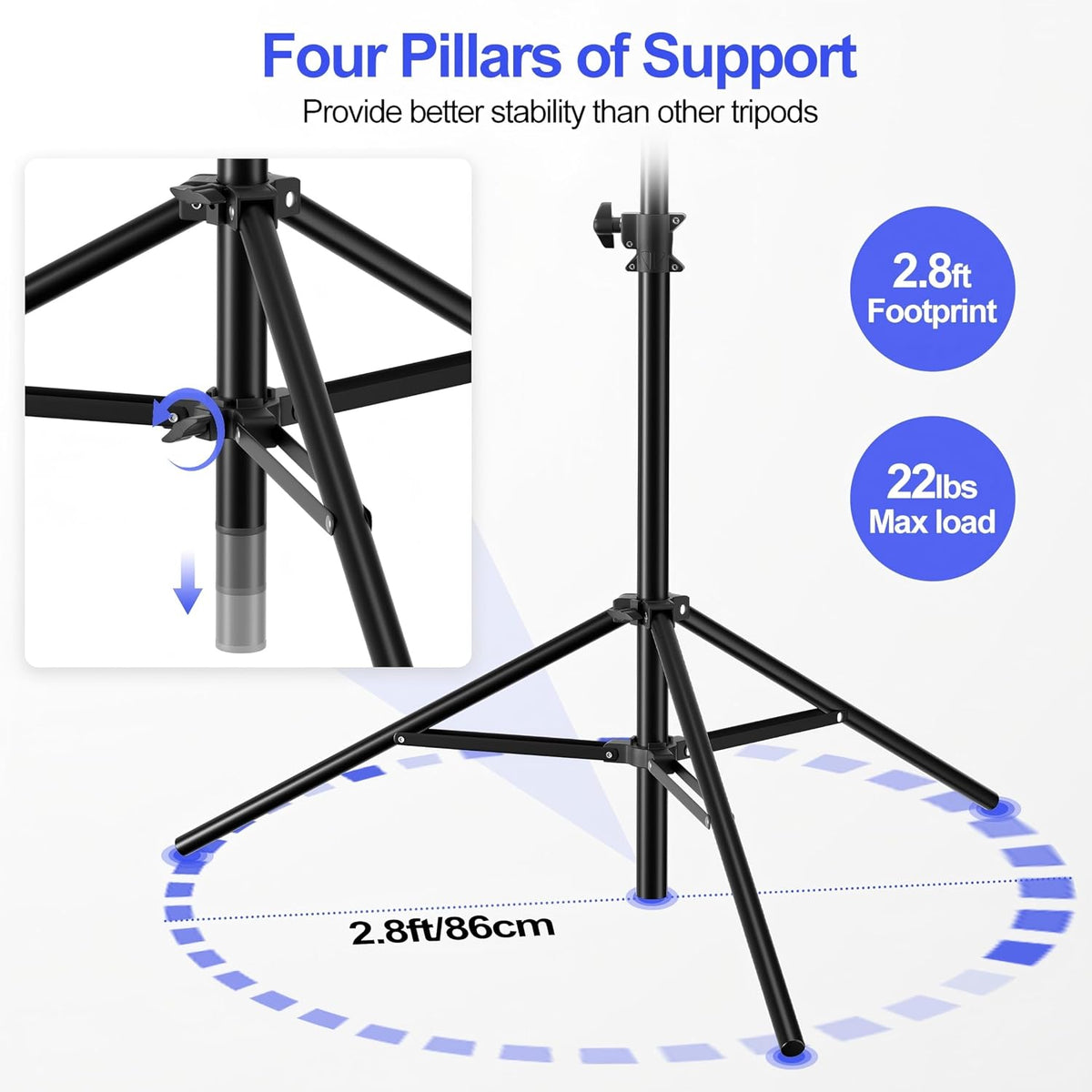 Photography Light Stand 4m Heavy Duty Adjustable Studio Sports Wedding EMART