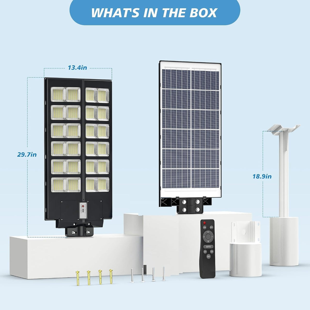 Solar Street Light 1200W 120000LM Motion Sensor Waterproof Outdoor LED Remote