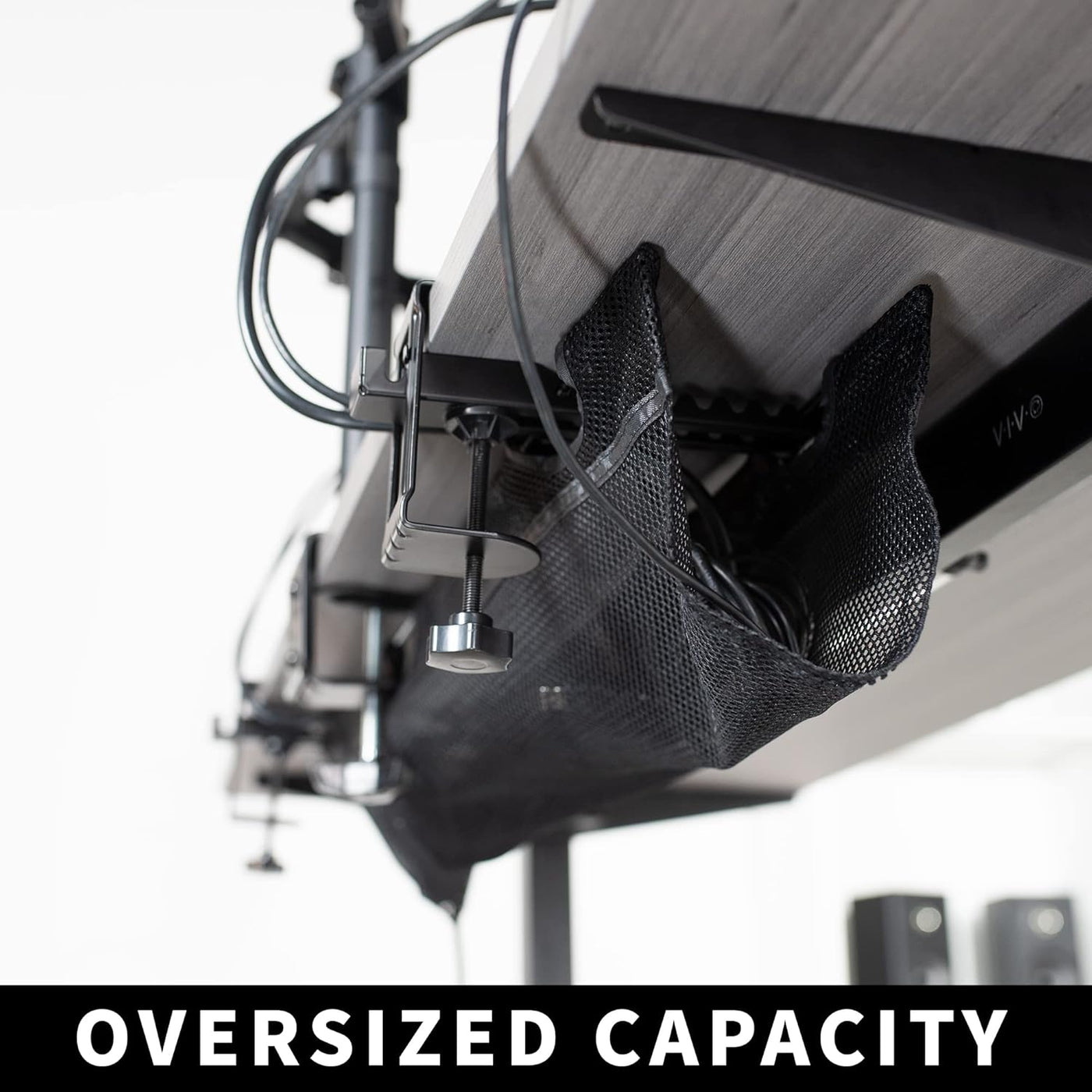 Under Desk Cable Management Net 91cm Clamp On Wire Organizer VIVO DESK-AC36MH
