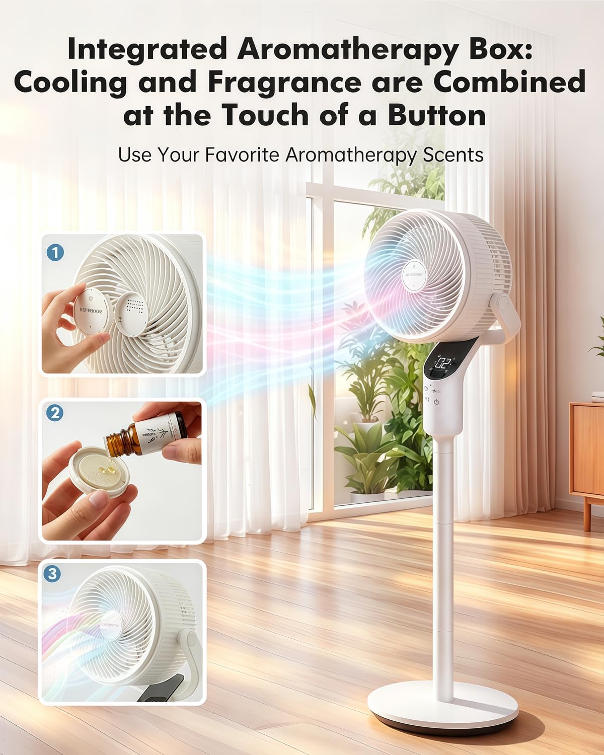 Air Circulator Fan 8 Speed Quiet 22dB Oscillating Remote Adjustable WOWDSGN