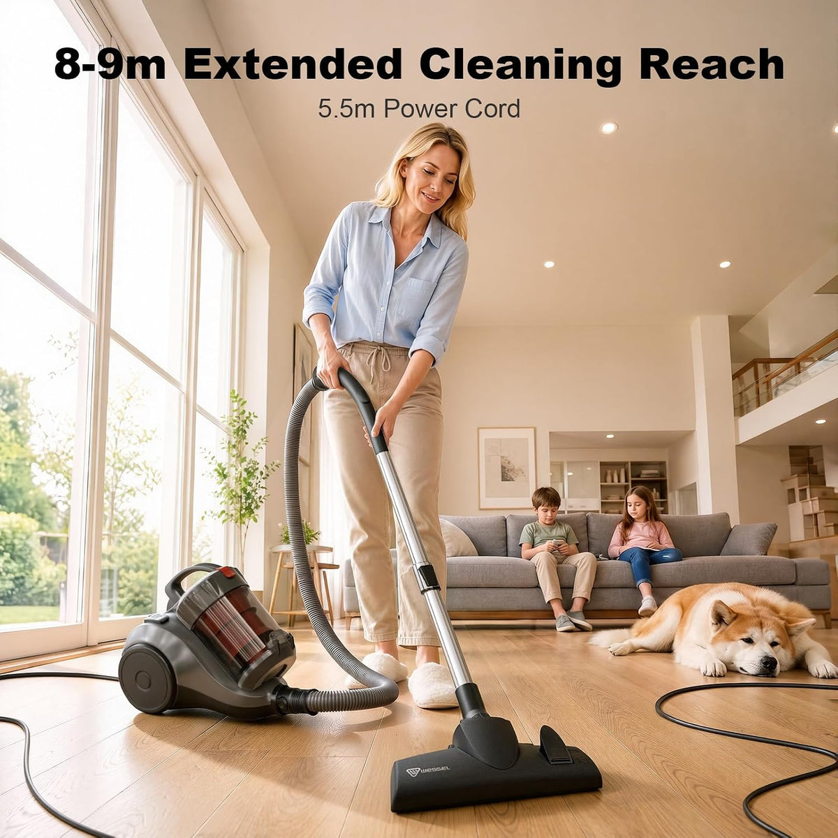 Pet Cylinder Vacuum Cleaner 850W 2.5L Turbo Brush Anti Hair Wrap Akitas C6 Turbo