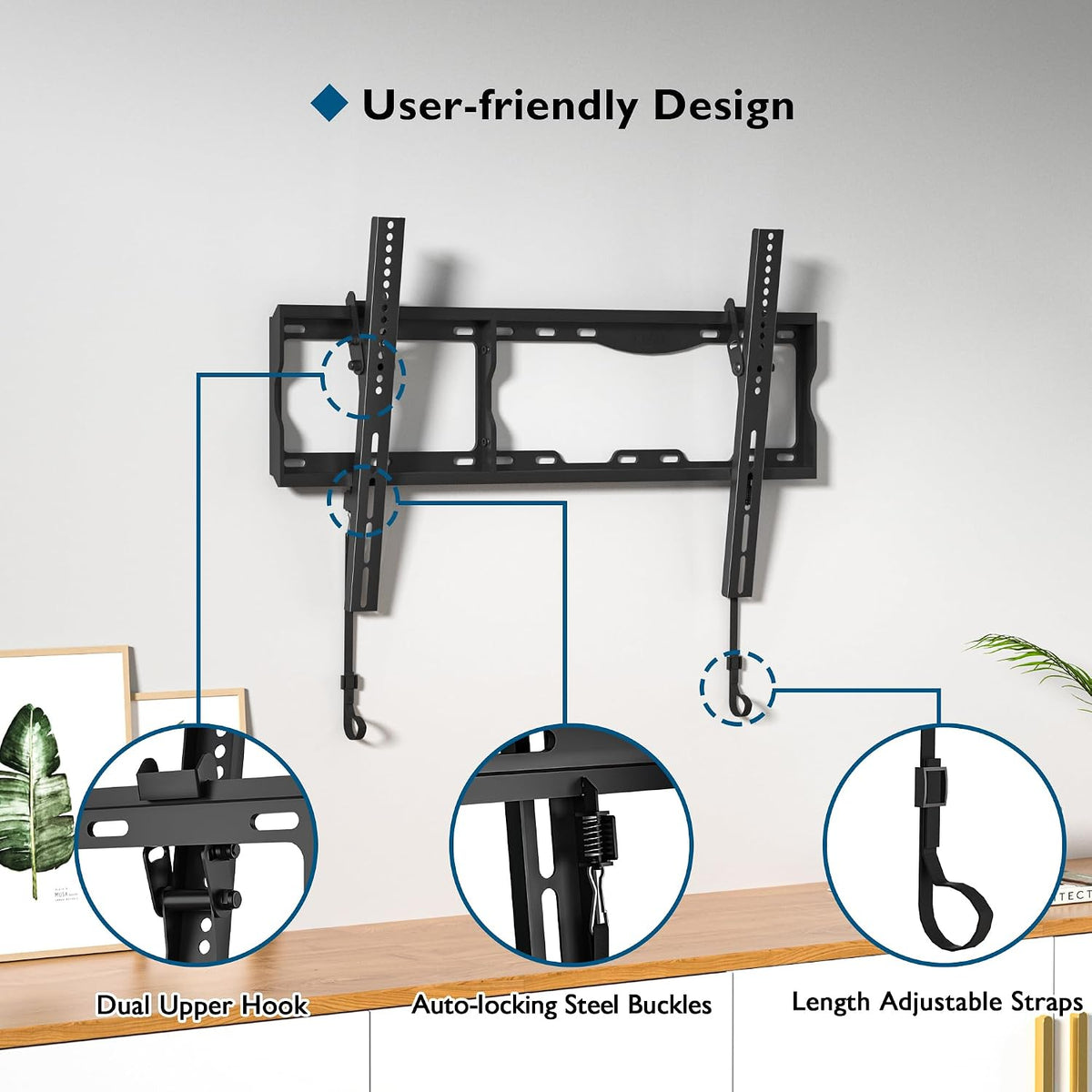TV Wall Bracket 17-86 Inch Tilt Mount Heavy Duty 75kg Universal VESA BONTEC Black
