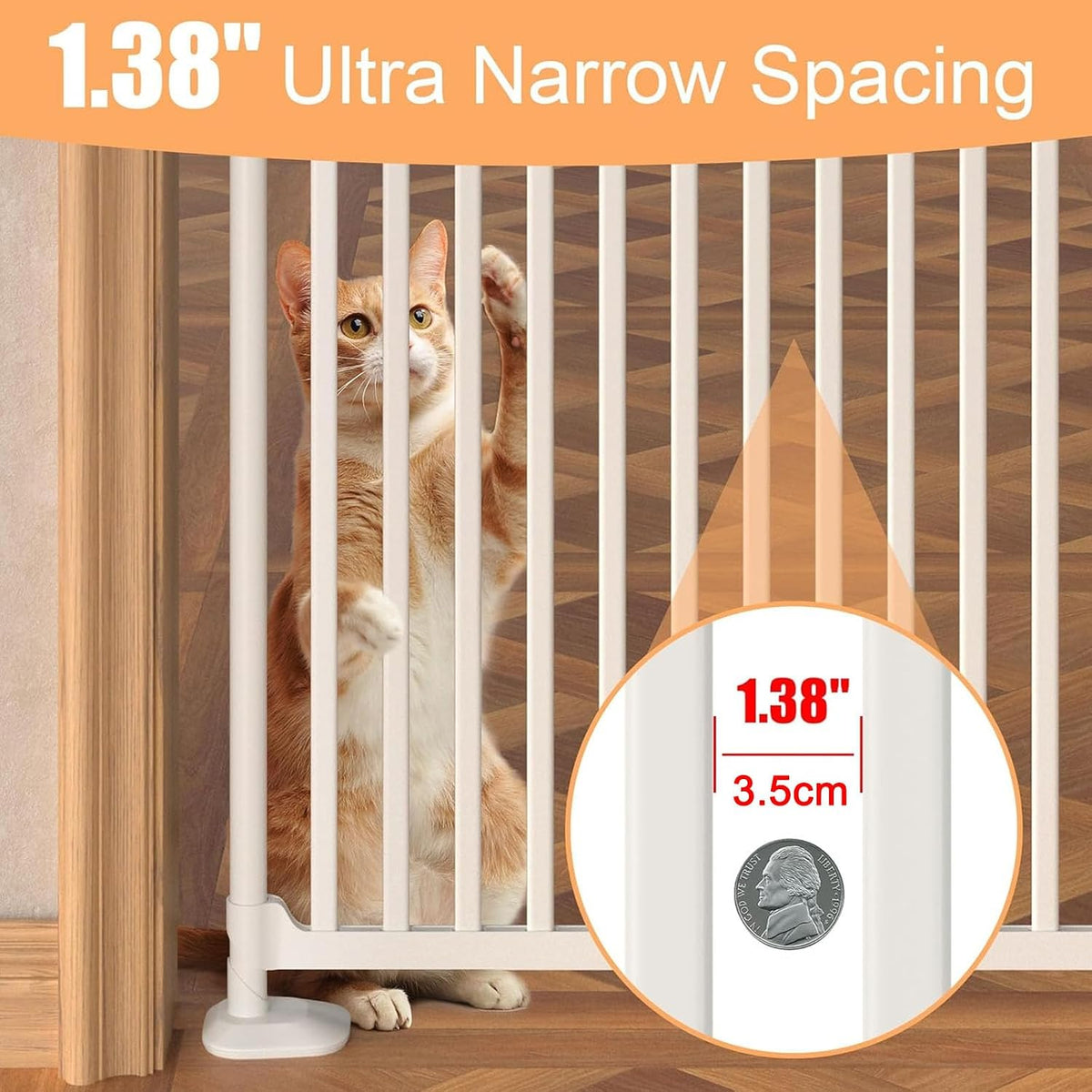 Extra Tall Cat Gate 180cm Pressure Fit No Drill Indoor Pet Safety Gate HAVLOTII
