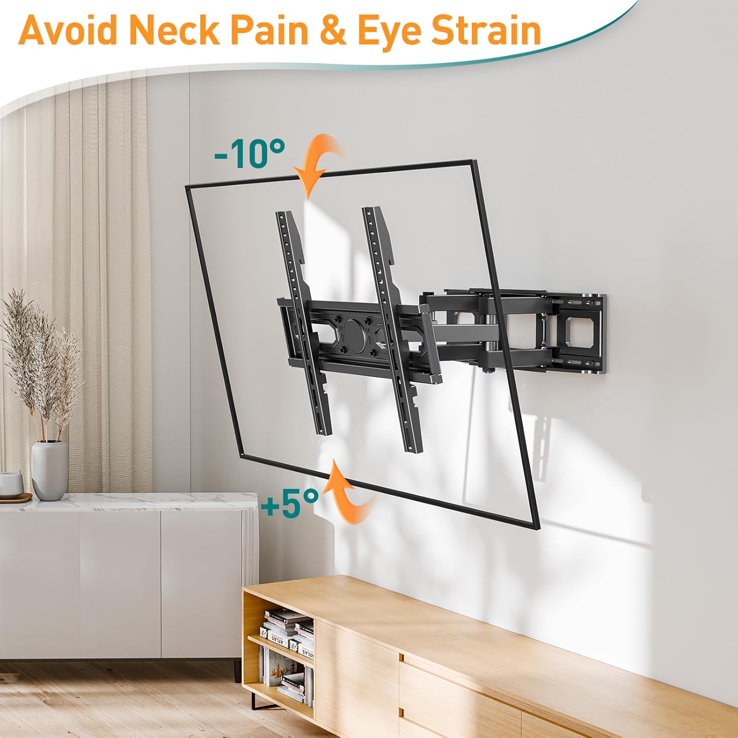 Full Motion TV Bracket 26-70 Inch Swivel VESA 400x400mm 45kg Tilt Mount ELIVED