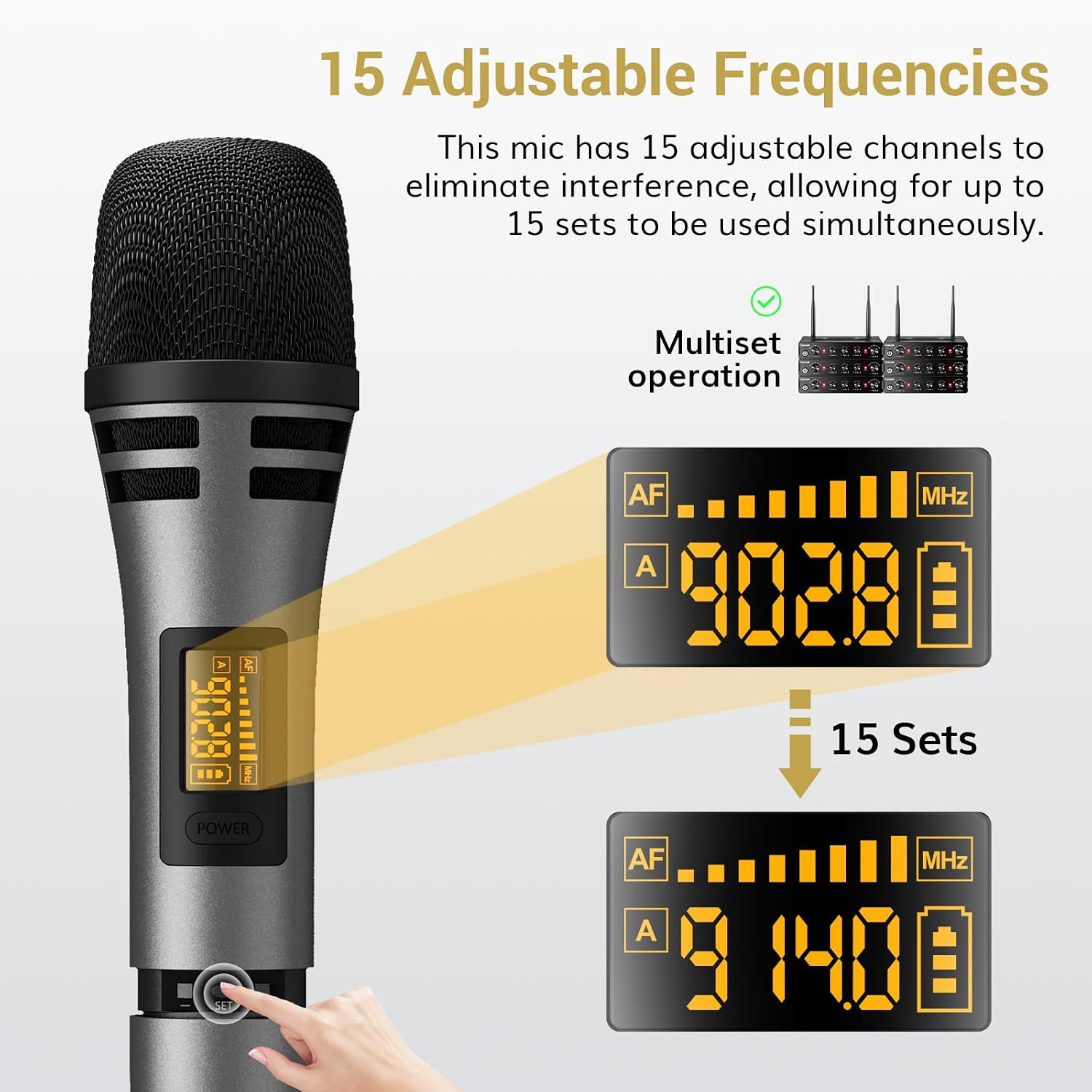 Wireless Microphones UHF Handheld Dynamic 60m Karaoke Mics TONOR Dual Set