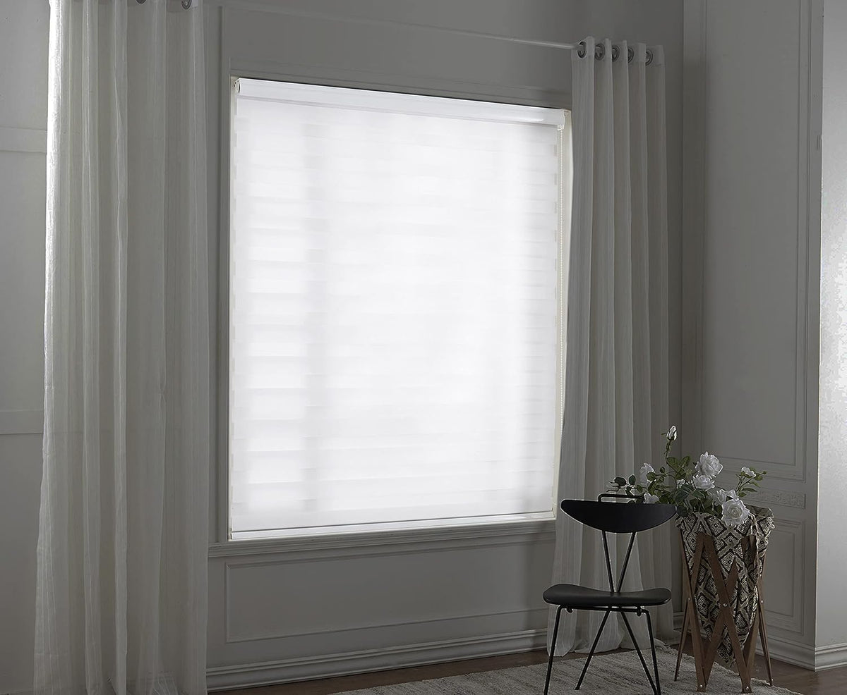 Zebra Roller Blind 120x150cm Day Night Window Curtain White Taiyuhomes