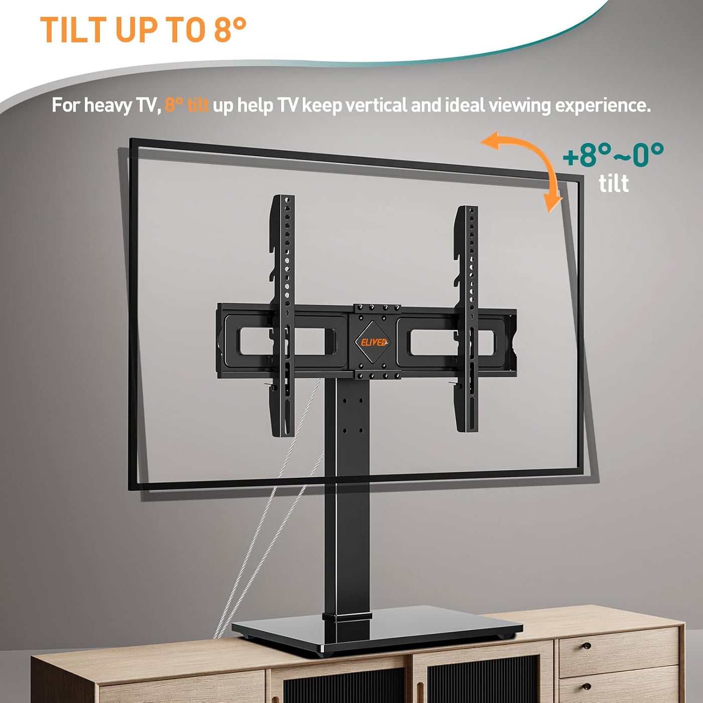 Swivel Table Top TV Stand 37-70 Inch Height Adjustable VESA ELIVED