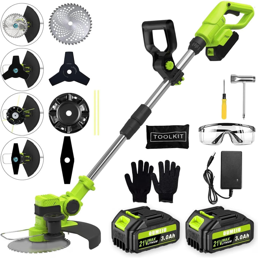 Cordless Strimmer 21V Brushless 30cm Grass Trimmer 2x3.0Ah Batteries Edge Cutter