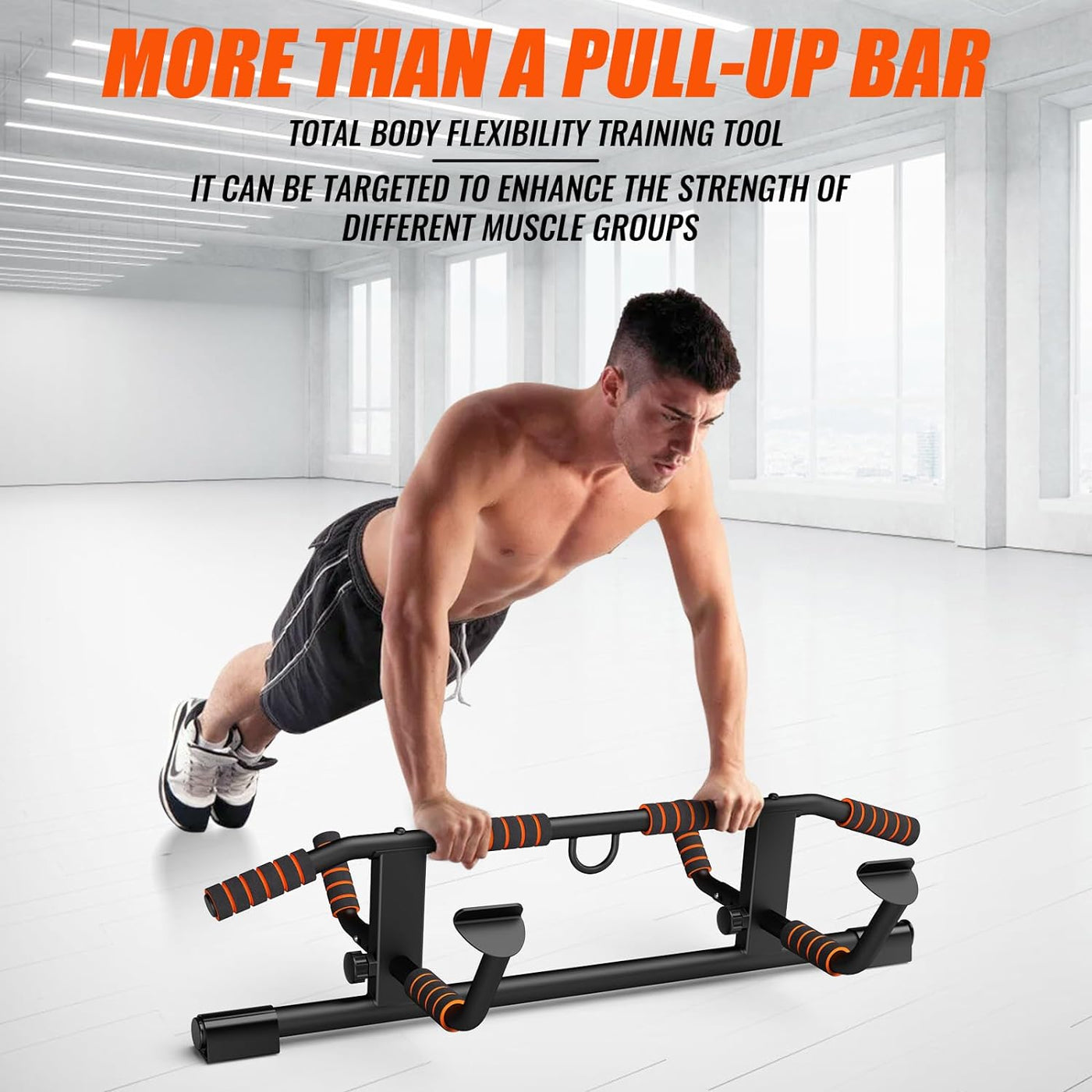 AmazeFan Pull Up Bar Doorway Ergonomic Multi-Grip, Home Gym, Fits Most Doors