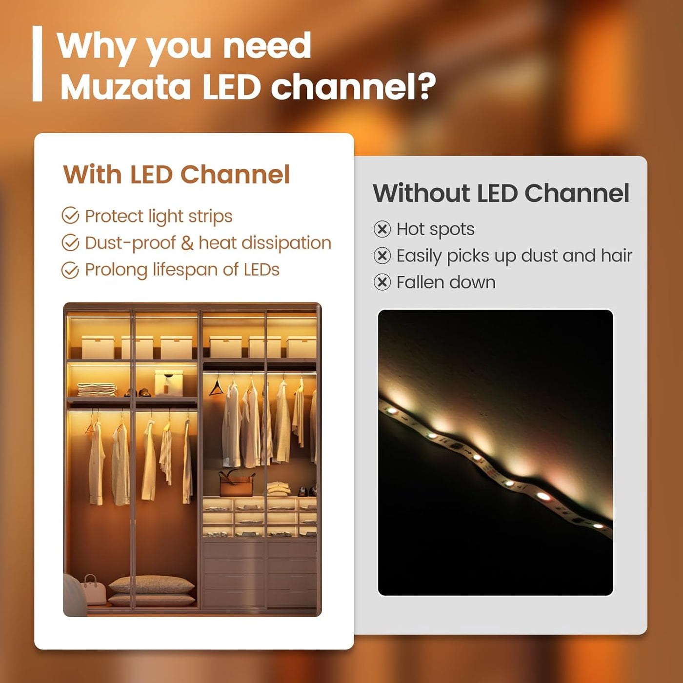 LED Profile Channel 1M U Shape Diffuser Milky Cover 6 Pack Muzata