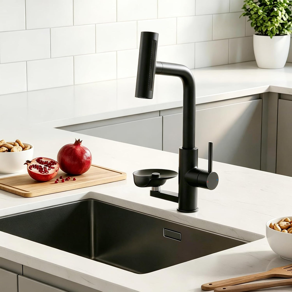 Kitchen Mixer Tap Pull Out Spray 1 Hole Stainless Steel Glass Washer KAIYING