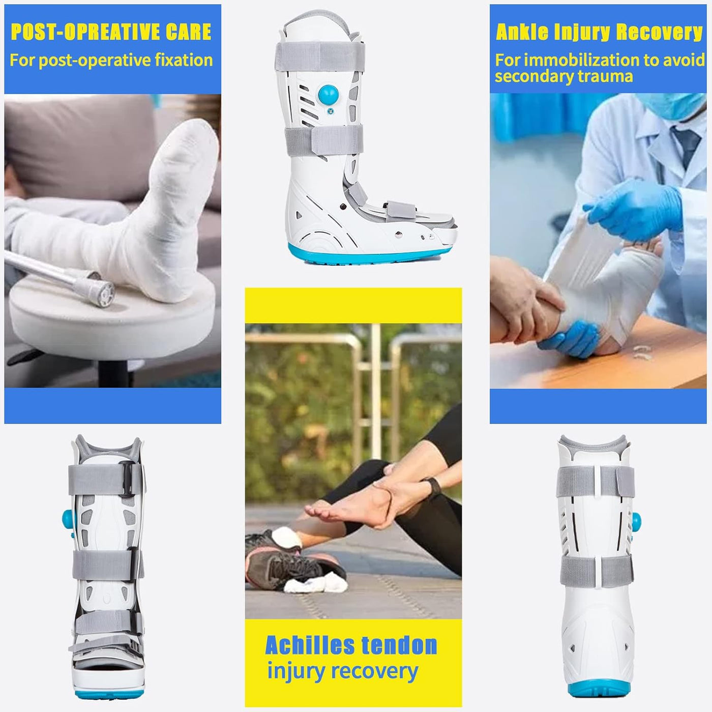 Inflatable Walker Boot, Air Cam Tall Fracture Brace for Ankle & Foot Recovery, S