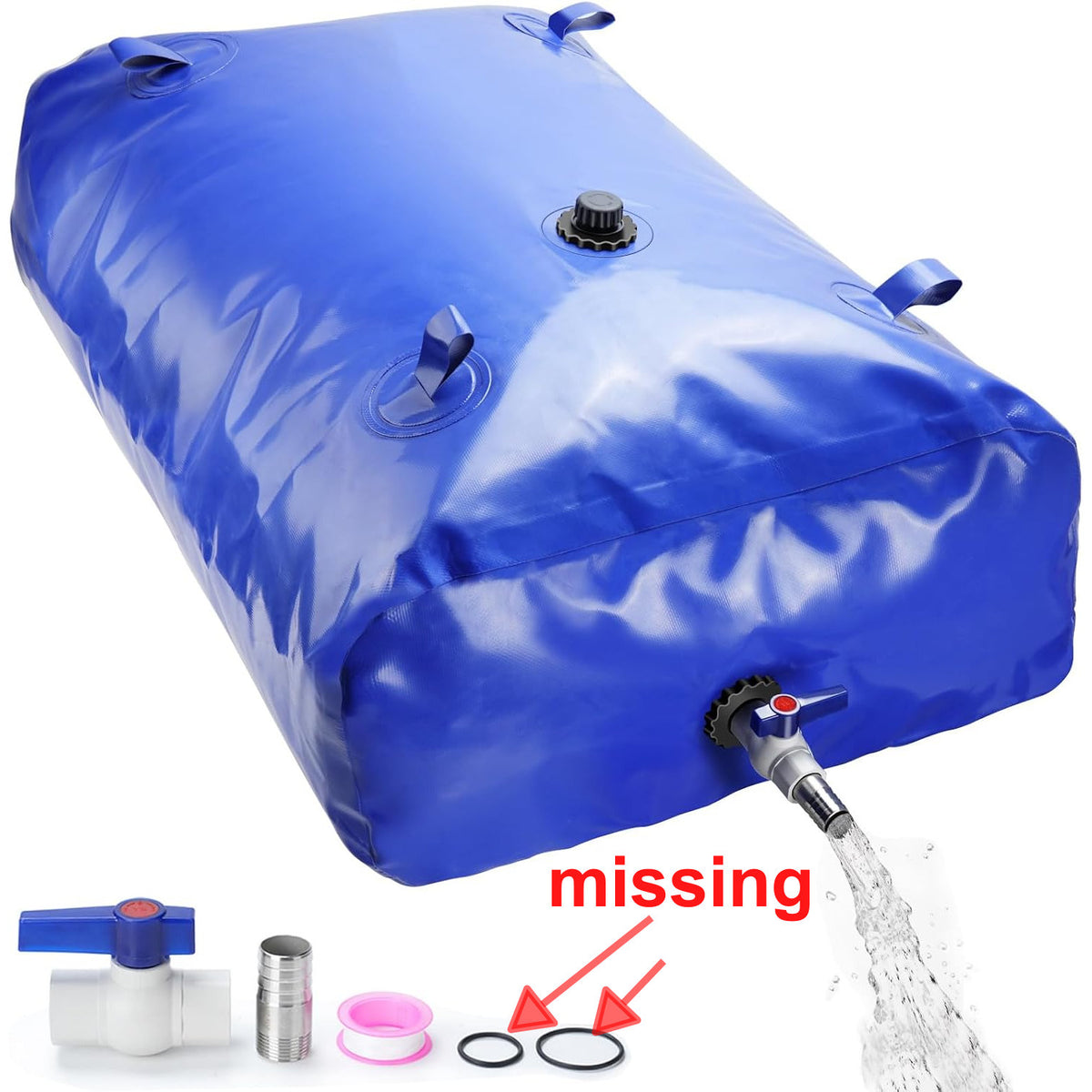 Water Storage Tank 1000L Foldable Portable Bladder Bag Irrigation Emergency Use