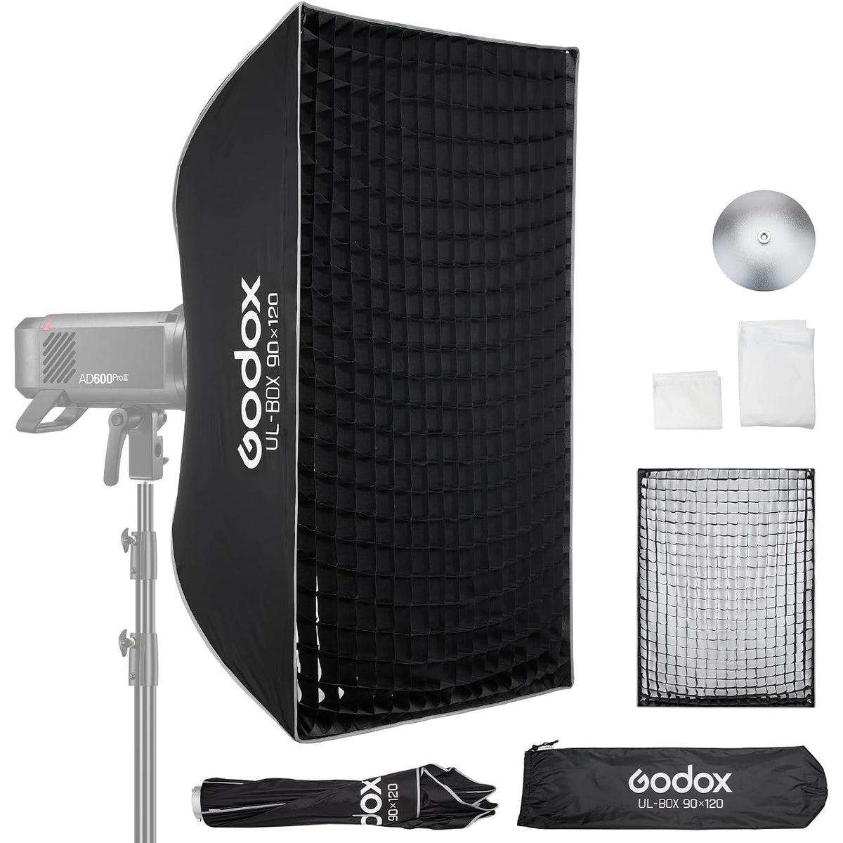 Softbox 90x120cm Quick Release Bowens Mount Grid Diffuser Photography Godox UL