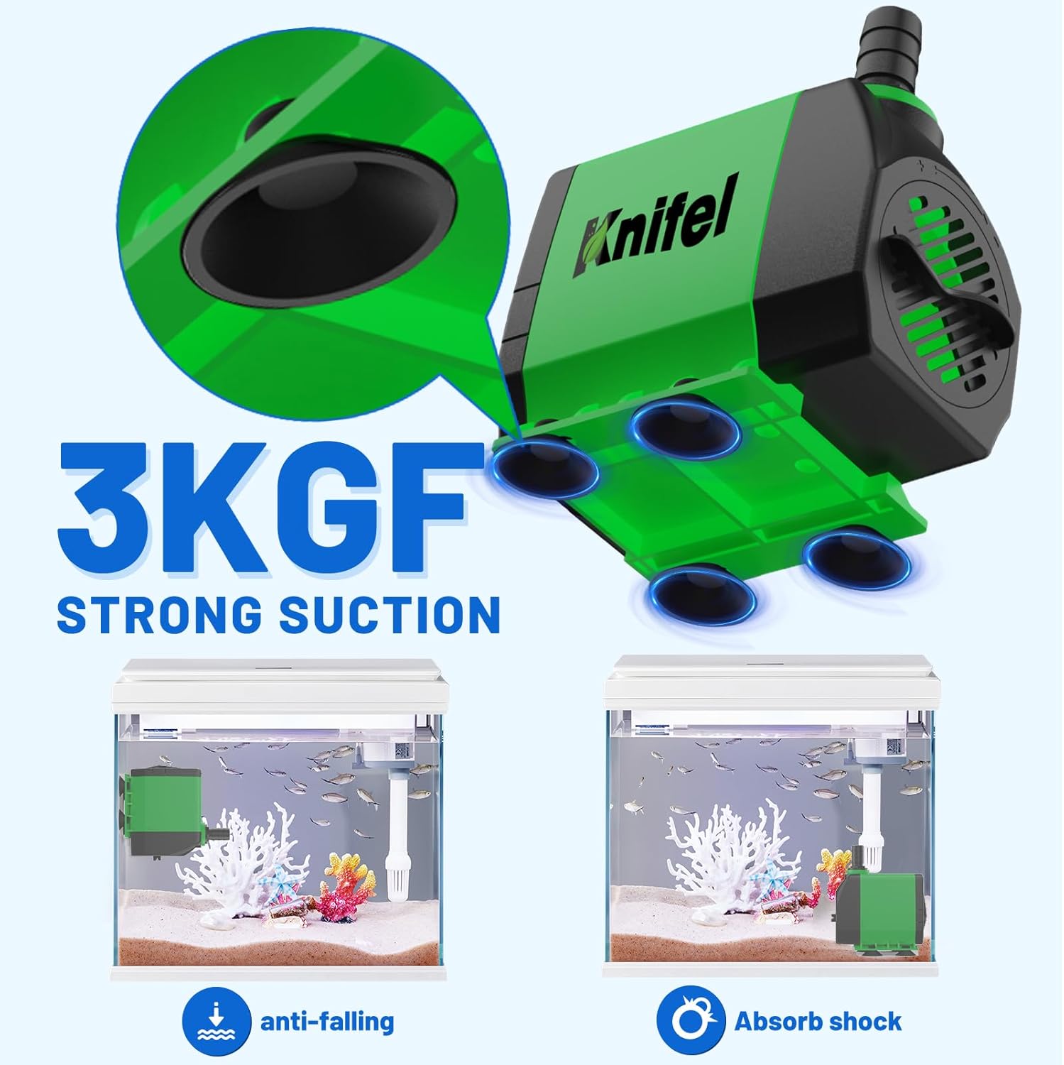 Submersible Water Pump 3000L/H 60W Ultra Quiet Fountain Aquarium Pond Knifel