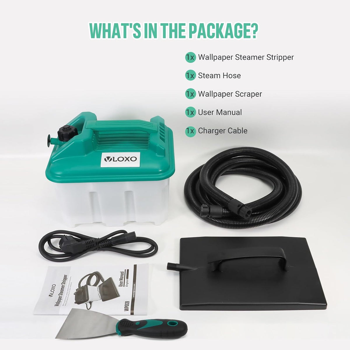 Wallpaper Steamer Stripper 2300W 4.5L 70 Min Steam Remover Scraper VLOXO