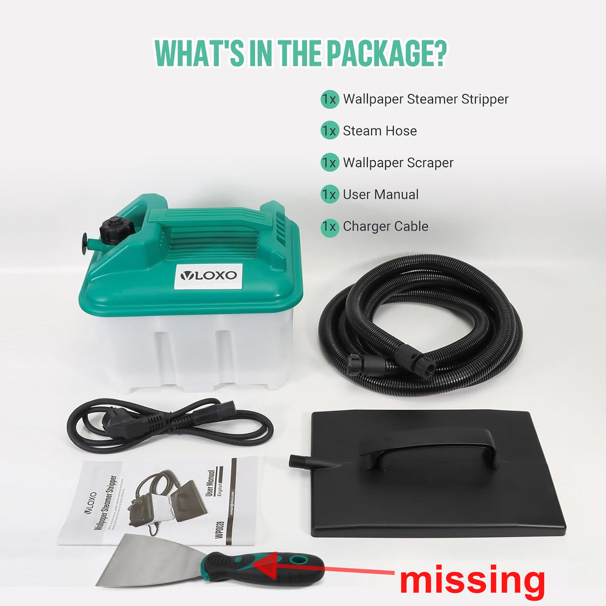 Wallpaper Steamer Stripper 2300W 4.5L 70 Min Steam Remover Scraper VLOXO