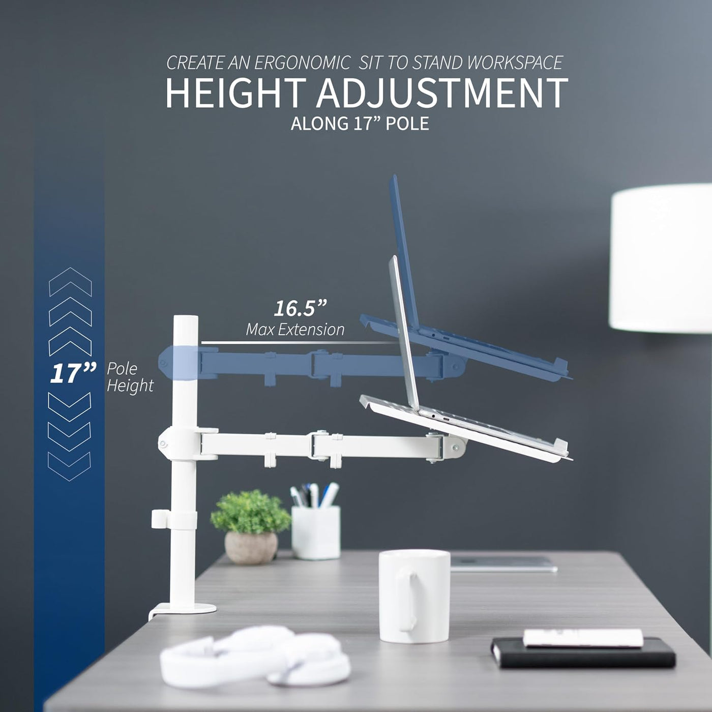 Laptop Desk Mount Stand Fully Adjustable C-Clamp Notebook Holder VIVO