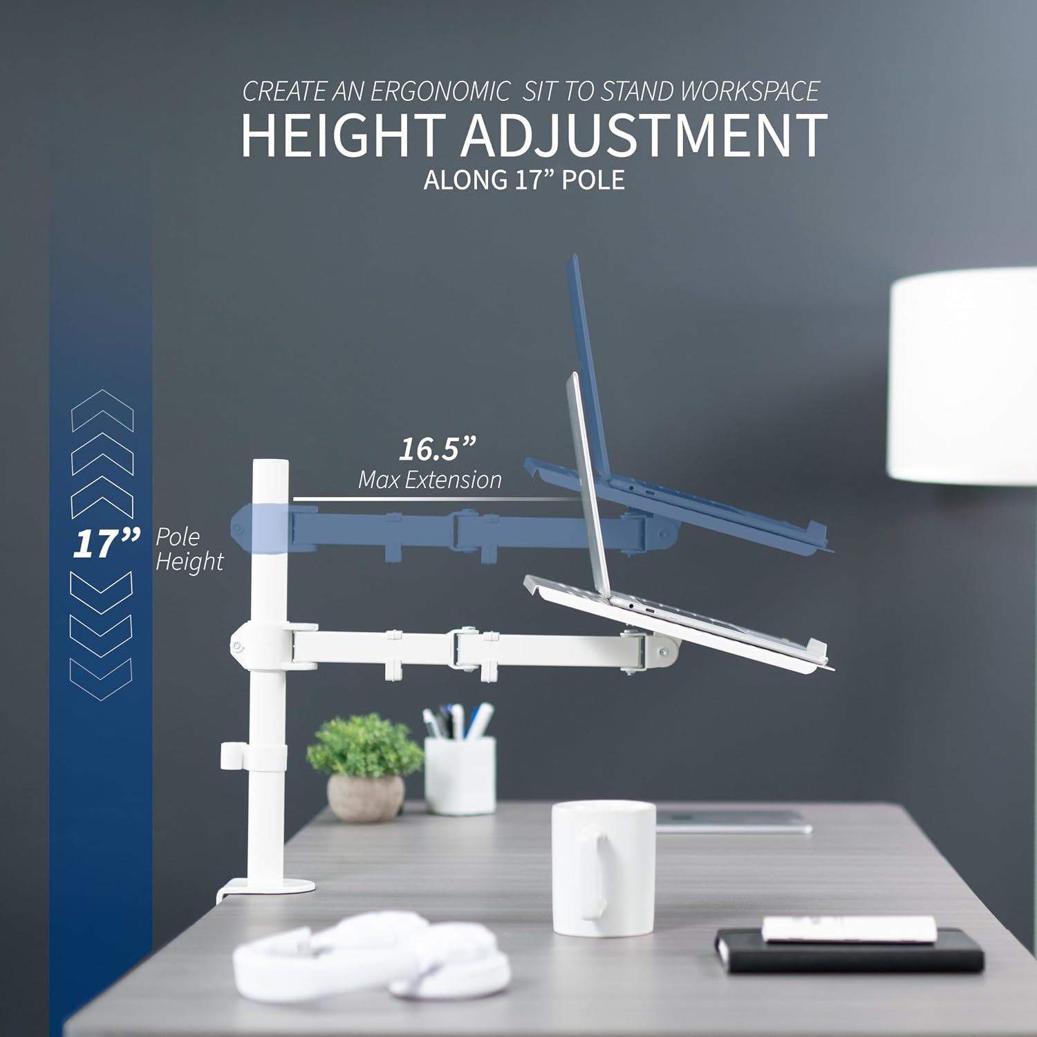 Laptop Desk Mount Stand Fully Adjustable C-Clamp Notebook Holder VIVO