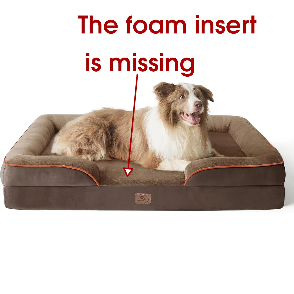 Dog Bed Cover Only Large 97x71x16cm Washable Bolster Sofa Couch Pet Bedsure