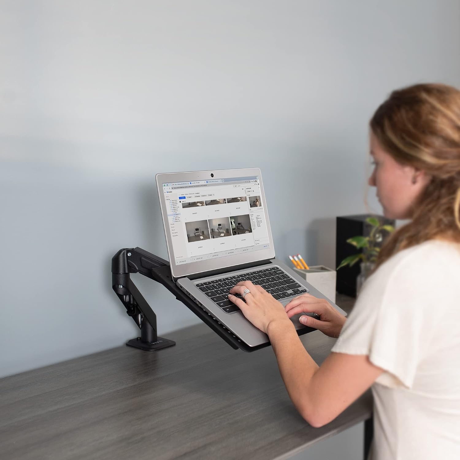Laptop Tray Holder VESA 100mm Mount Notebook Shelf Stand VIVO STAND-LAP2