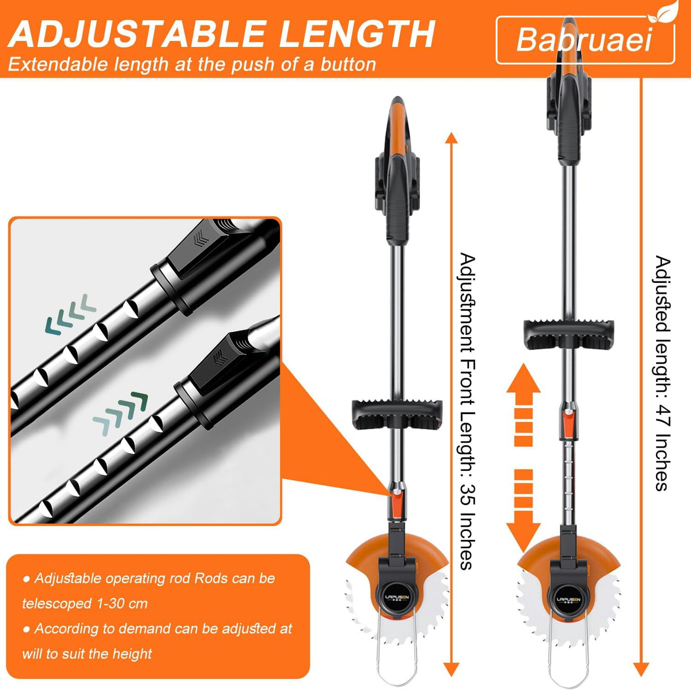 Cordless Grass Trimmer 21V 4.0Ah Brush Cutter Metal Blades Garden Babruaei