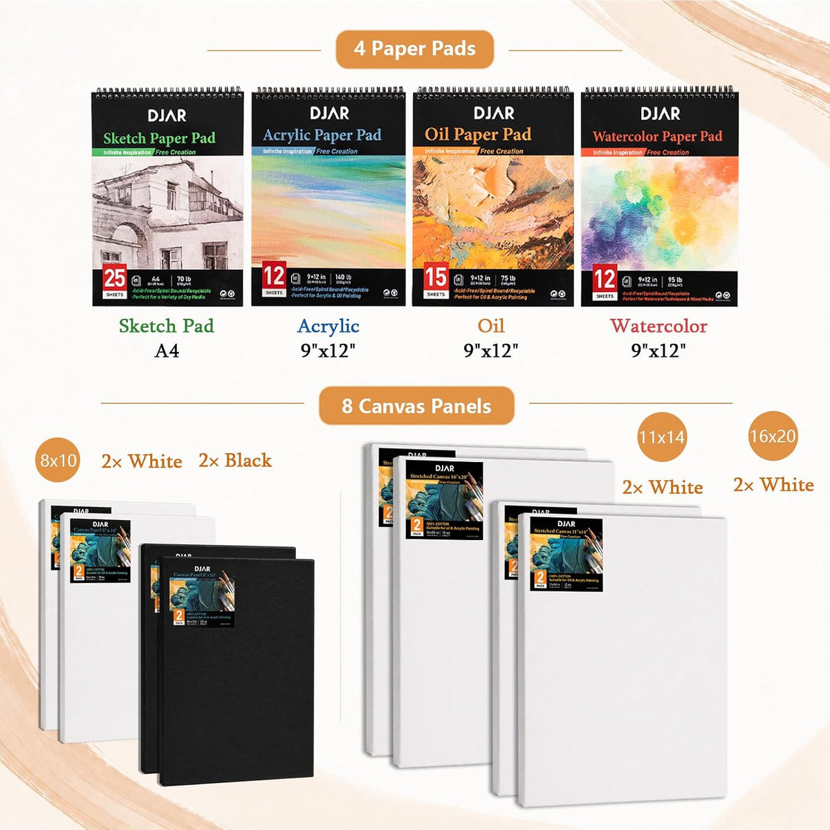 Art Painting Kit 169Pcs French Easel Acrylic Watercolour Oil Paint Set DJAR