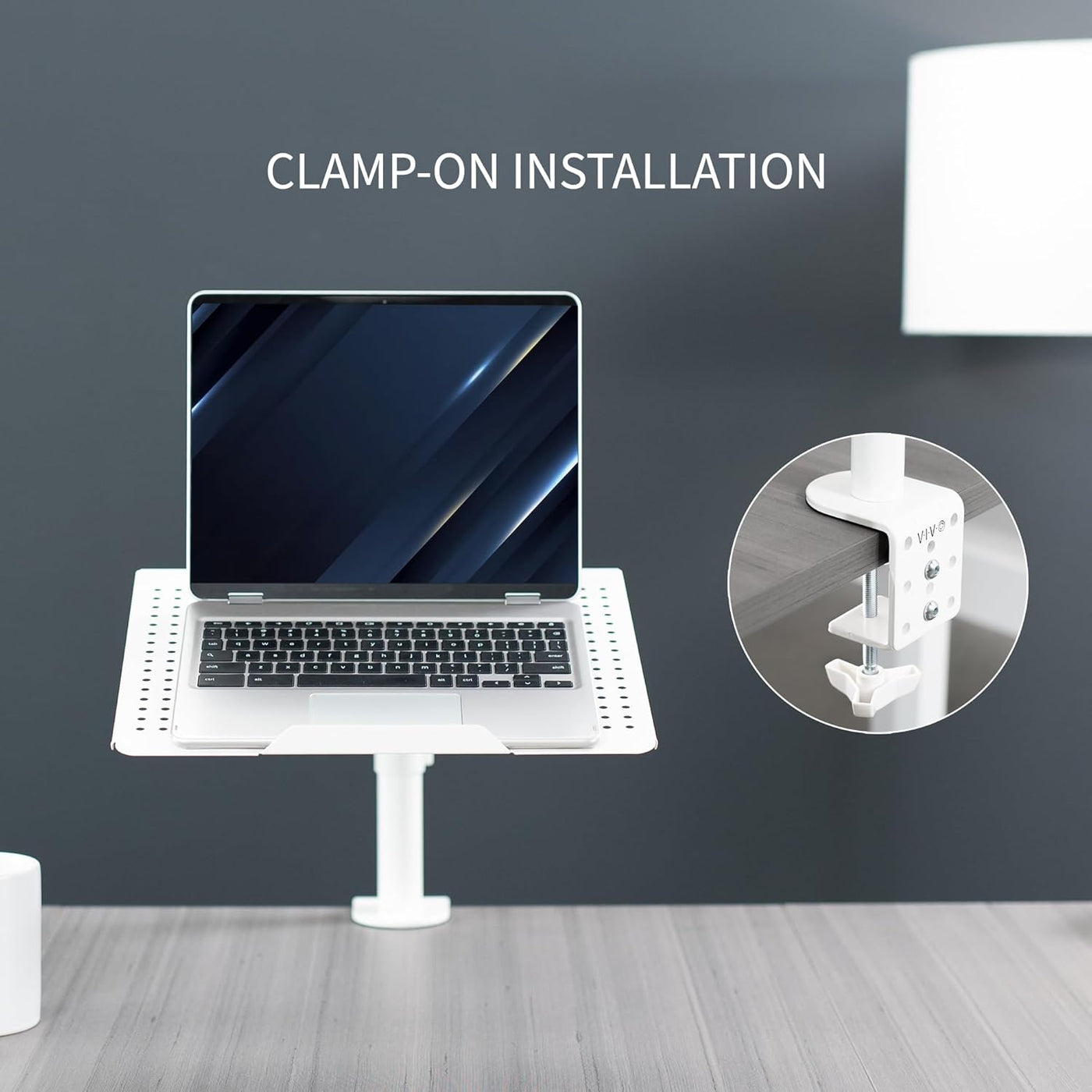 Laptop Desk Mount Stand Fully Adjustable C-Clamp Notebook Holder VIVO