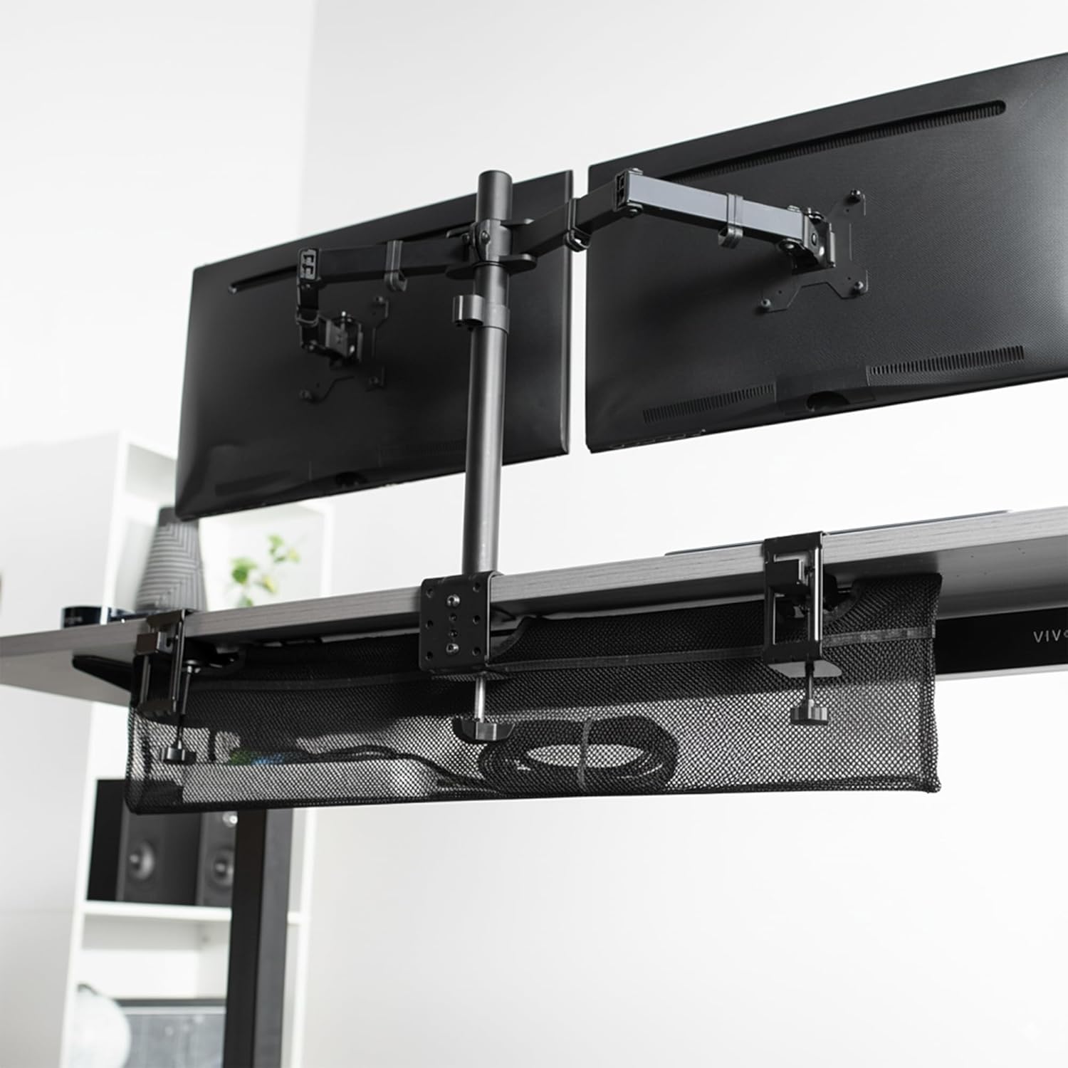 Under Desk Cable Management Net 91cm Clamp On Wire Organizer VIVO DESK-AC36MH