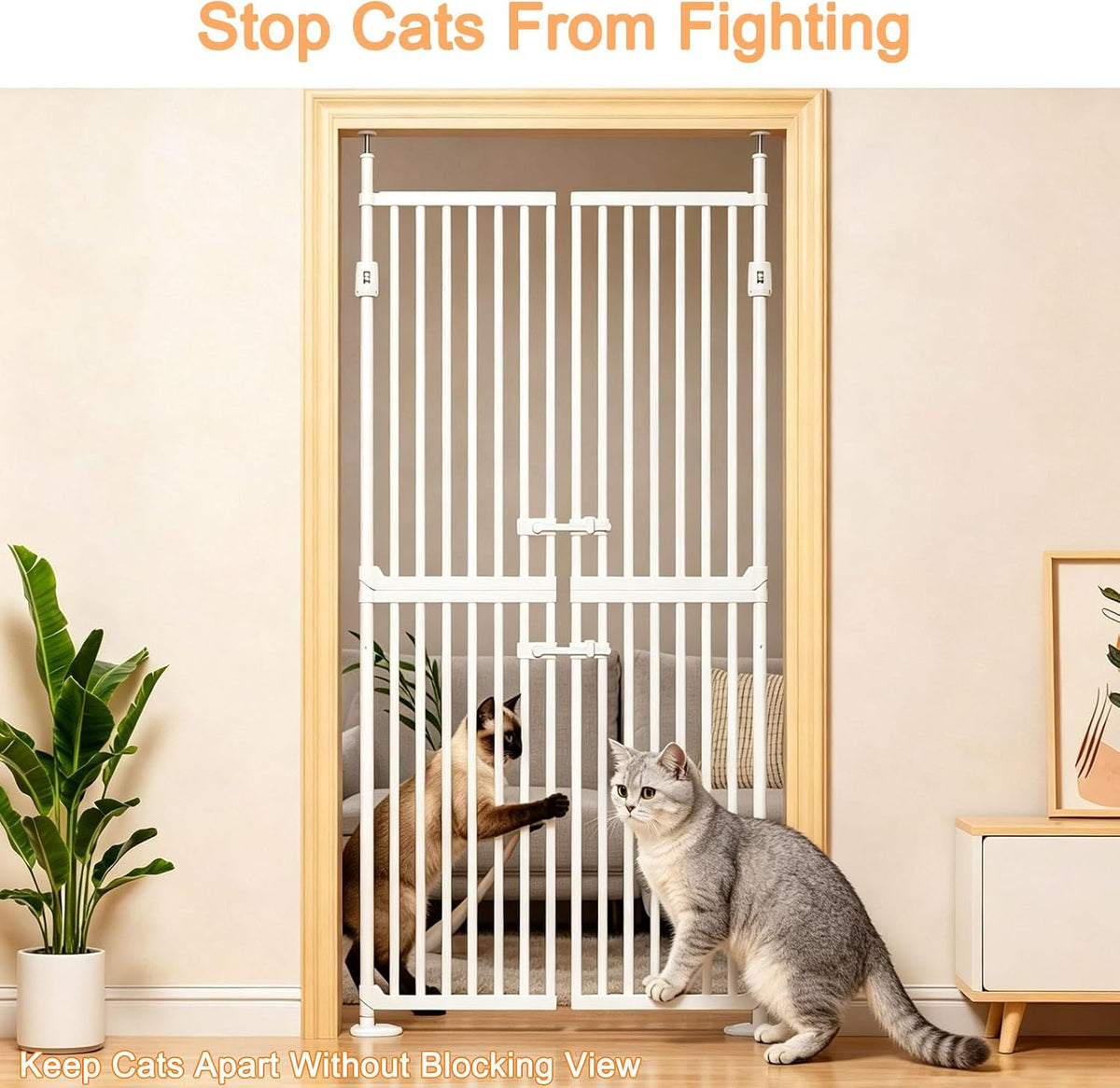 Extra Tall Cat Gate 180cm Pressure Fit No Drill Indoor Pet Safety Gate HAVLOTII
